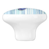 Blue Green Strip Strand Seashell Starfish Design Keramikknauf (Seitenansicht)