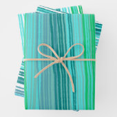 Blue Green Stripes Sortiment Pack Geschenkpapier Set (Beispiel)