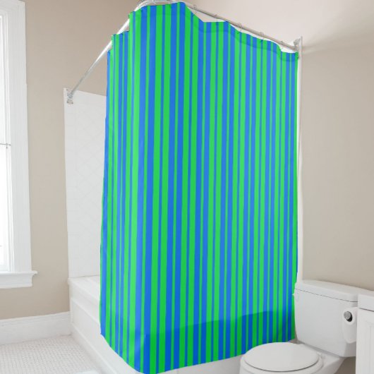 Blue Green Stylish Stripes Pattern Design  Duschvorhang