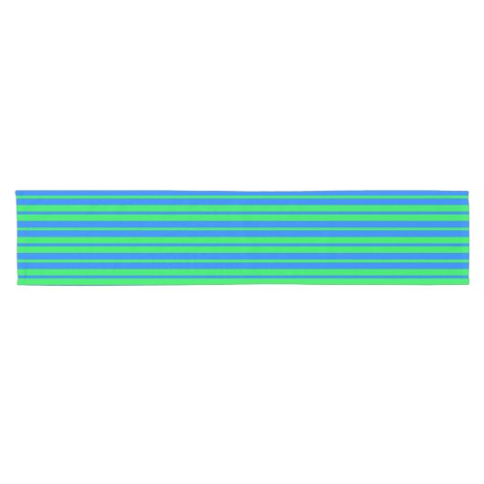 Blue Green Stylish Stripes Pattern Design Kurzer Tischläufer (Horizontal)