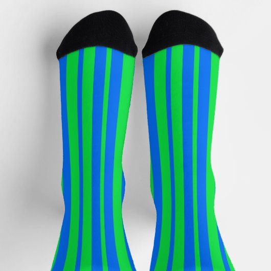Blue Green Stylish Stripes Pattern Design Socken (Oben)