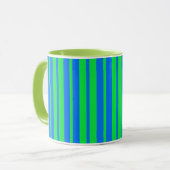Blue Green Stylish Stripes Pattern Design  Tasse (Vorderseite Links)