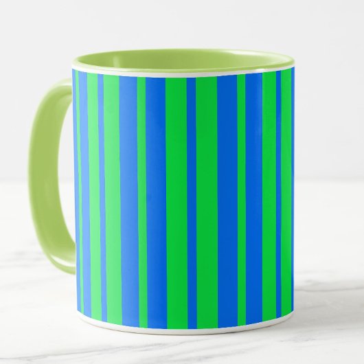 Blue Green Stylish Stripes Pattern Design  Tasse