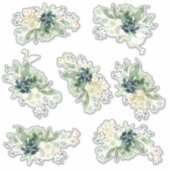 Blue Green Succulator Fauna Blume Bunch Aufkleber (Vorderseite)