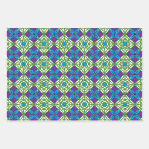 Blue Green Sunset Geschenkpapier Set