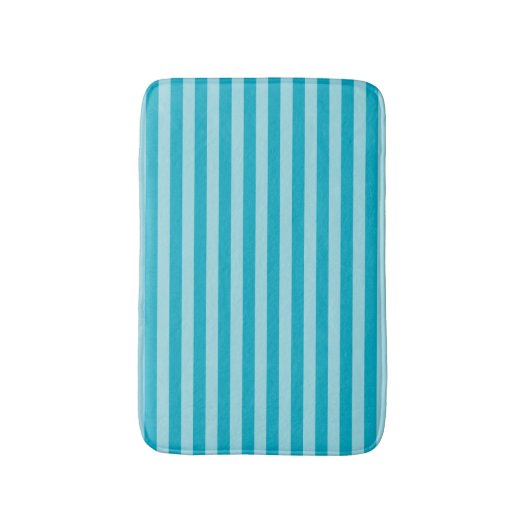 Blue Green, Teal Bath Mat Stripes Badematte (Vorderseite Vertikal)