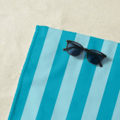 Blue Green, Teal Beach Towel Stripes Strandtuch (Beispiel)