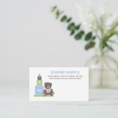 Blue & Green Teddy Bear Baby Dusche Windelwanne Wi Begleitkarte (Stehend Vorderseite)