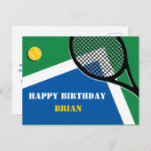 🎾 Blue-Green Tennisplatz individuell gestaltbar P Postkarte (Vorne/Hinten)