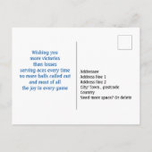 🎾 Blue-Green Tennisplatz individuell gestaltbar P Postkarte (Rückseite)