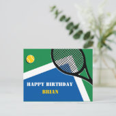 🎾 Blue-Green Tennisplatz individuell gestaltbar P Postkarte (Stehend Vorderseite)
