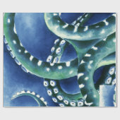 Blue Green Tentacles Geschenkpapier (Flach)