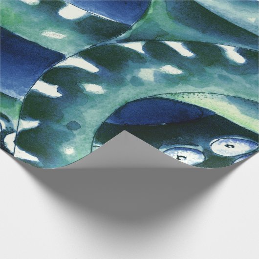 Blue Green Tentacles Geschenkpapier (Ecke)