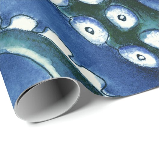Blue Green Tentacles Geschenkpapier (Rolleneckpunkt)