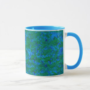 Blue Green Textures Fisch in Sea Ringer Tasse