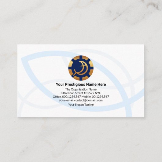 Blue Green Three Trinity Ichthus Visitenkarte (Rückseite)