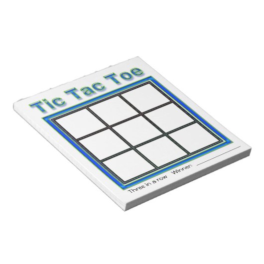 Blue Green Tic Tac Toe Game Notepad Notizblock (angewinkelt)