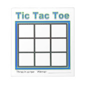 Blue Green Tic Tac Toe Game Notepad Notizblock (Vorderseite)