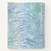 Blue Green Tiger Zebra Glitzer Notizblock (Rückseite)