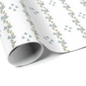 Blue/Green Trailing Florals - Stilvolle Wasserfarb Geschenkpapier (Rolleneckpunkt)