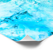 Blue Green Trendy Moderne Abstrakte Kunst Poster (Ecke)