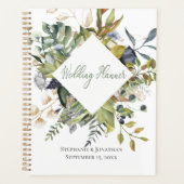 Blue & Green Tropical Wedding Planner Notebook Planer (Vorderseite)