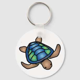 Blue Green Turtle Schlüsselanhänger