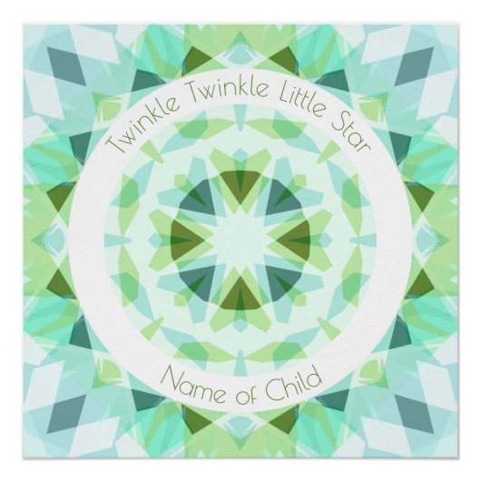 Blue Green Twinkle Little Star Baby Kinderzimmer Poster (Vorderseite)