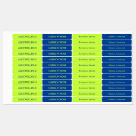 Blue Green Typewriter | Waterproof Name Labels Etiketten