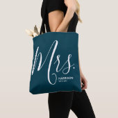Blue Green Typografie Personalisiert Mrs. Tasche (Von Nahem)