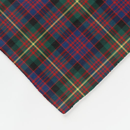 Blue, Green und Black Carnegie Clan Tartan Fleecedecke (Ecke)