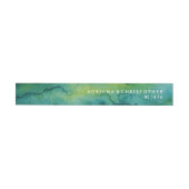 Blue Green und Gold Spritzer Custom Wrap Label (Person)