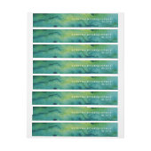 Blue Green und Gold Spritzer Custom Wrap Label (Bogen)