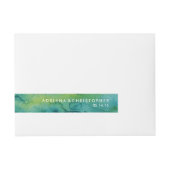 Blue Green und Gold Spritzer Custom Wrap Label (Vorderseite)