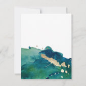 Blue Green und Gold Spritzer Hochzeit Sichern Sie  Save The Date (Rückseite)