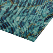 Blue-Green und Gold Vintag Endpaper Marbling Schneidebrett (Ecke)