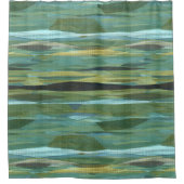 Blue Green und Grau Moderne Duschvorhang (Vorderseite)