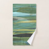 Blue Green und Grau Moderne Kunst Badhandtuch Set (Handtuch)