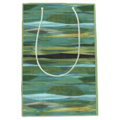 Blue Green und Grau Moderne Kunst Mittlere Geschenktüte (Vorderseite)