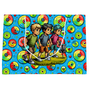 Blue, Green und Red Disk Golf Thema Geburtstag Große Geschenktüte