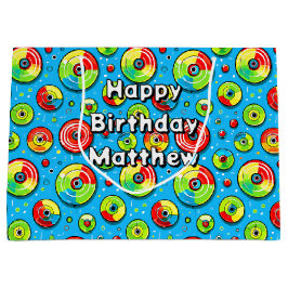 Blue, Green und Red Disk Golf Thema Geburtstag Große Geschenktüte