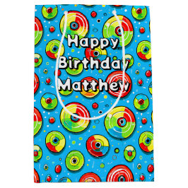 Blue, Green und Red Disk Golf Thema Geburtstag Mittlere Geschenktüte