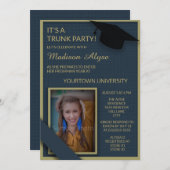 Blue Green Uni Dorm Dusche Trunk Party Foto Einladung (Vorne/Hinten)