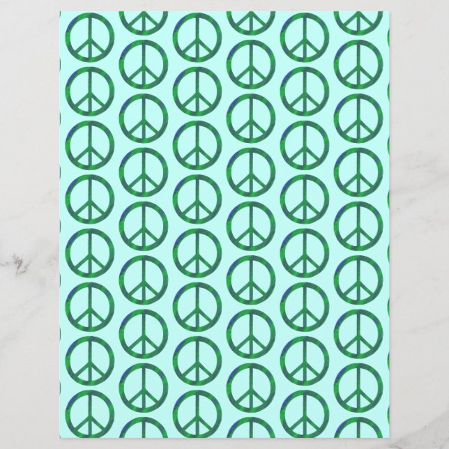 Blue Green verbindet Friedenszeichen, Scrapbook Pa (Vorderseite)