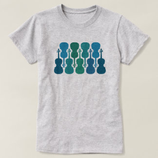 Blue Green Violin T - Shirt für Frauen