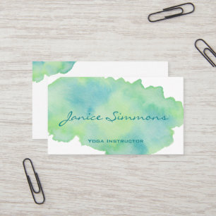 Blue Green Wash Wash Business Card Visitenkarte