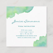 Blue Green Wash Wash Square Visitenkarte (Rückseite)