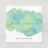 Blue Green Wash Wash Square Visitenkarte (Vorderseite)