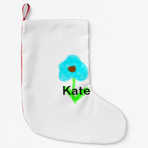 Blue green watercolor add your name text custom t kleiner weihnachtsstrumpf