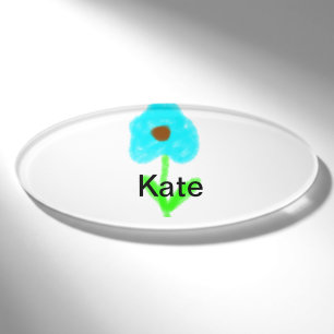 Blue green watercolor add your name text custom t namenschild